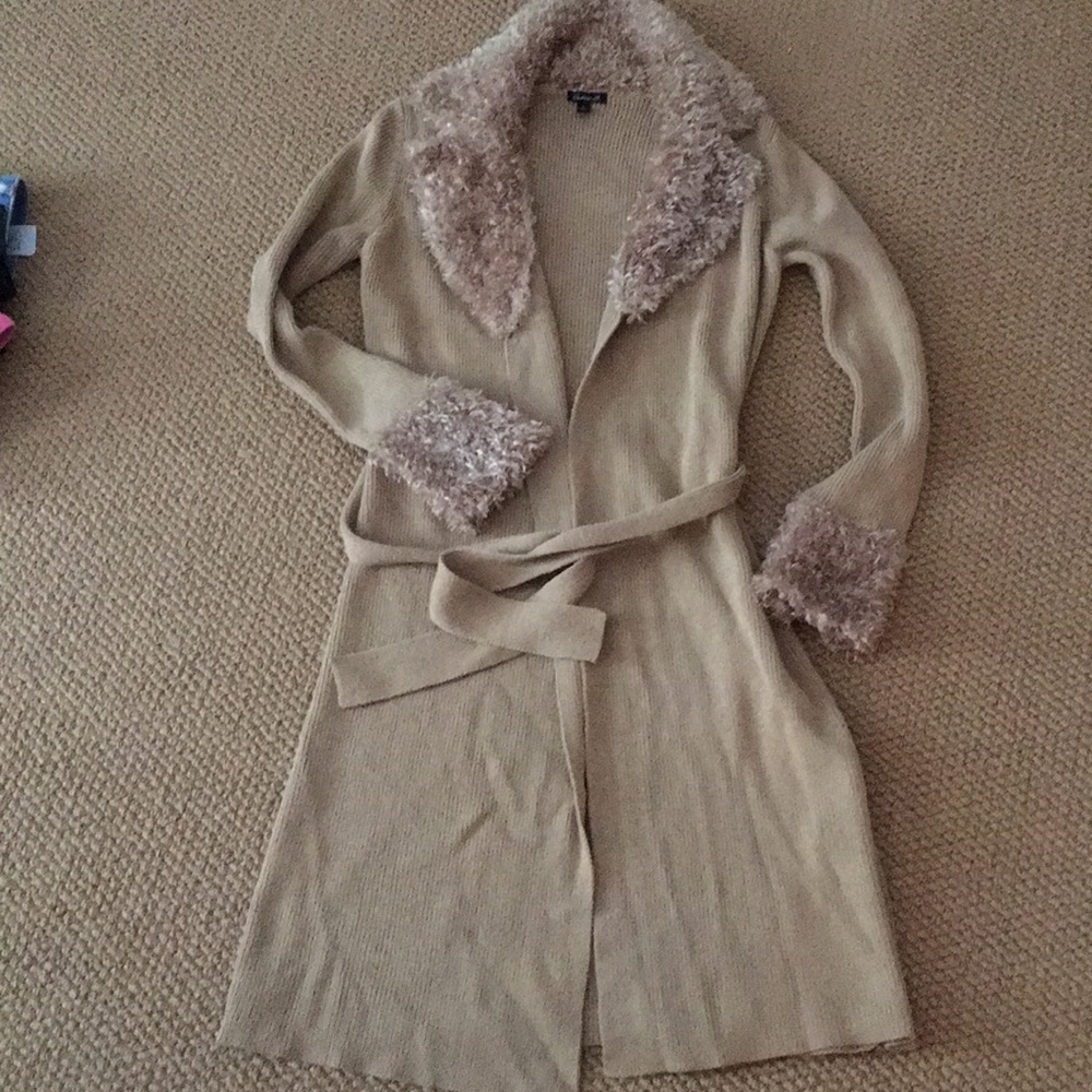 Arden b belted sweater jacket